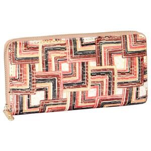 Long Geo Pattern Wallet | Orange | 8" x 4" x 1"